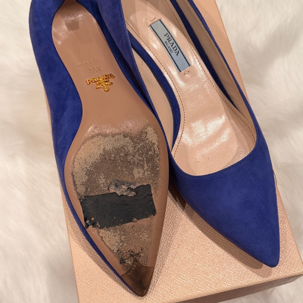 Prada Women's Royal Blue Heels - Picture 2 of 4